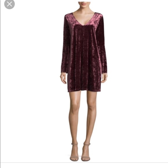 burgundy crushed velvet dress